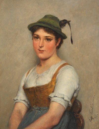 Joven con sombrero verde de Hugo Kauffmann